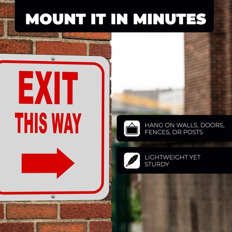Work House Signs Exit This Way - Left Arrow Sign - Direction for Exit Sign, Aluminum Signs For Business - Bar Signage, Coffee Shop - Retail Store Signage - Indoor Outdoor Aluminum Signs - 8.5" X 10" - Image 5